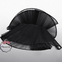 Black Great Pleated  Organza Crinkle Fabric 6324