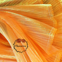 Tissu Organza plissé à Texture sirène Orange, décoration de mariage, conception de robe de mariée