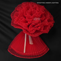 Big Red Great Pleated Organza Crinkle Fabric 6324