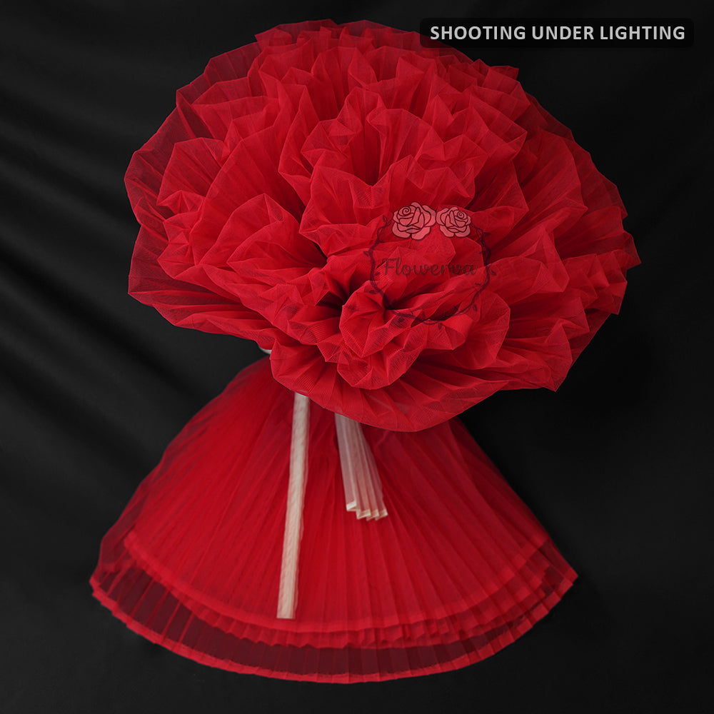 Seductive Crimson Ruffled Fabric Bouquet