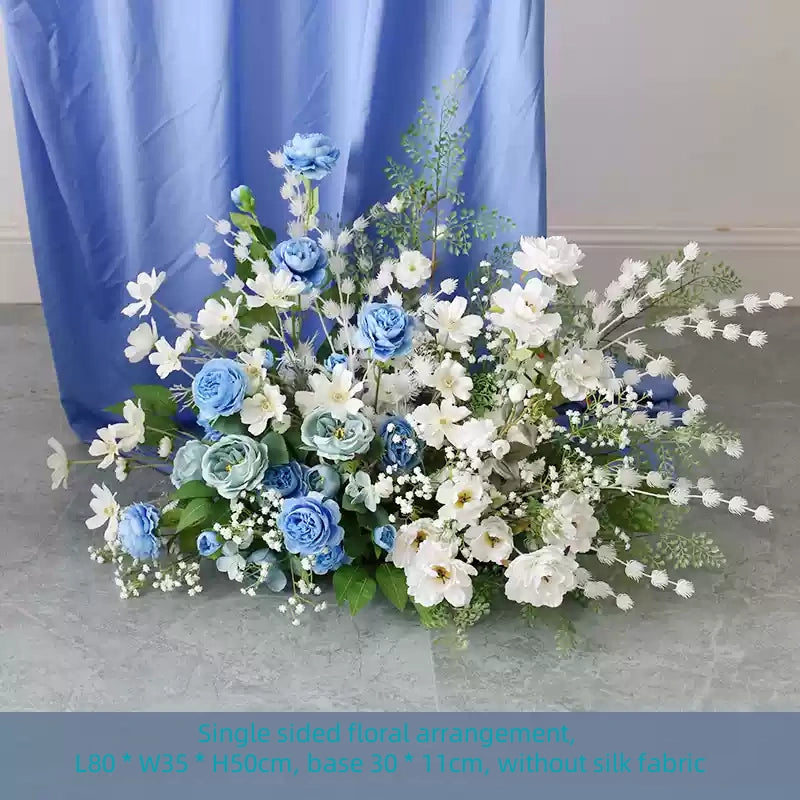 Flowerva Fresh Blue and White Simulated Floral Arrangement Wedding&Event&Party Background Stage Decoration