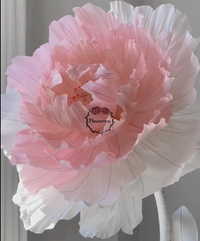 Flowerva Handmade DIY Large Pink And White Peony Flowers Wedding&Party&Mall Decoration Props