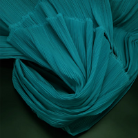 Tissu de gravure de décoration plissé Flowerva bleu foncé