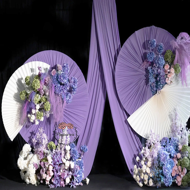 Draperie verticale élastique violet clair, décoration de fête et de mariage #18