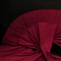 Wine Red Flowerva Pleated Decoration Printmaking Fabric