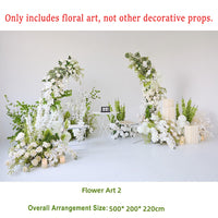 Pure White Simulation Flowers Green Leaves Wedding Decoration