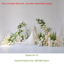 Pure White Simulation Flowers Green Leaves Wedding Decoration