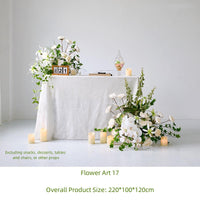 Pure White Simulation Flowers Green Leaves Wedding Decoration