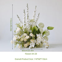 Pure White Simulation Flowers Green Leaves Wedding Decoration