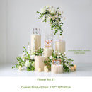 Pure White Simulation Flowers Green Leaves Wedding Decoration