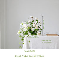 Pure White Simulation Flowers Green Leaves Wedding Decoration