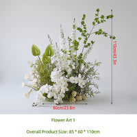 Pure White Simulation Flowers Green Leaves Wedding Decoration