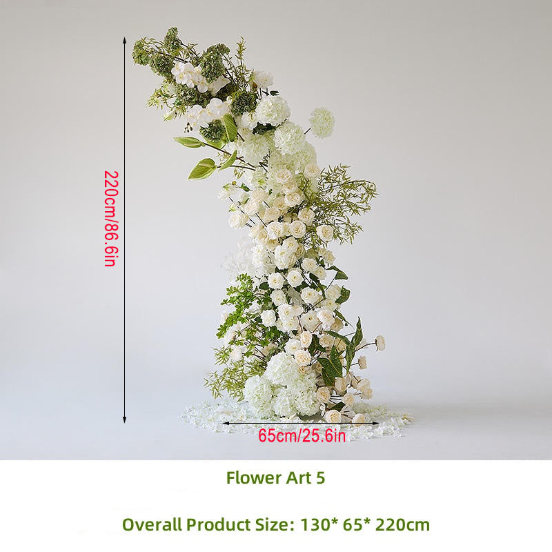 Pure White Simulation Flowers Green Leaves Wedding Decoration