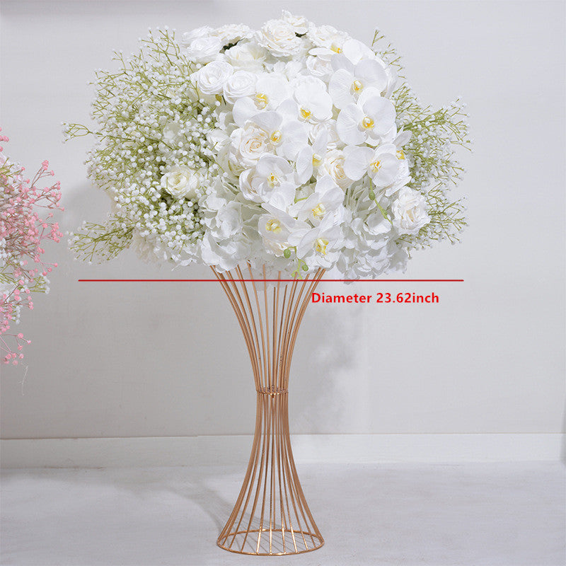 Simulated Hydrangea Roses Full Of Stars Flower Row Wedding Table Placed Flower Wedding Background Arch Decoration