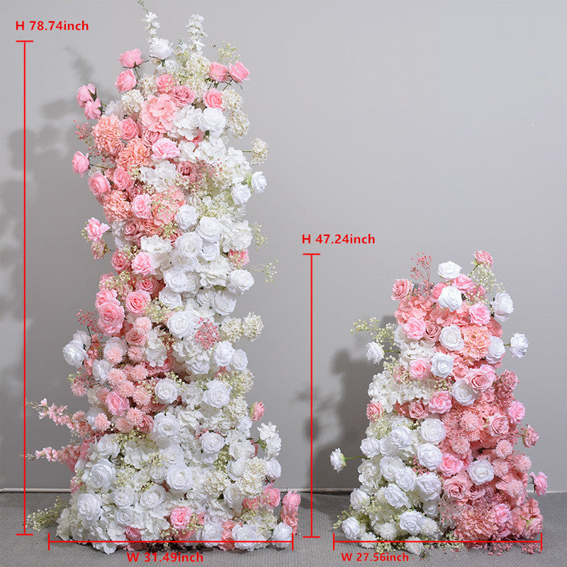 Pink White Wedding Background Flower Row Hall Layout Brandnew Decoration