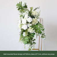 Décoration de fond d'ensemble floral de lieu de mariage de style forestier