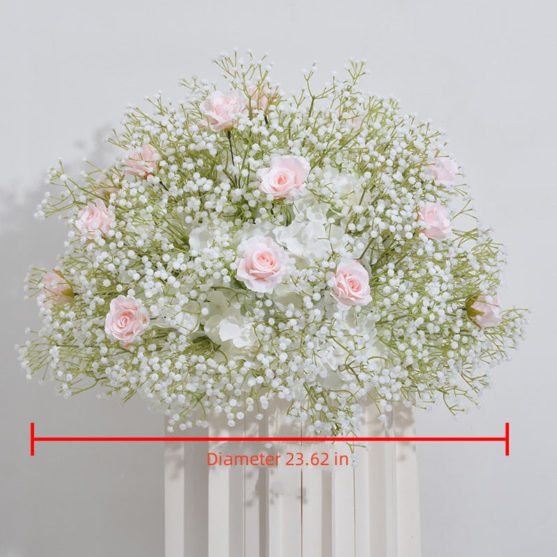 New Baby's Breath Rose Ball Wedding Table Placement Shopping Mall Window Arrangement Arch Candlestick Decoration Simulation Flower