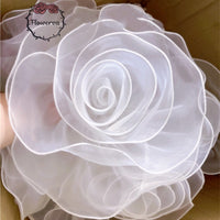 Super Fluffy Organza Big Flower Wedding Dress/Bridal Hair Accessories/Stage Decoration