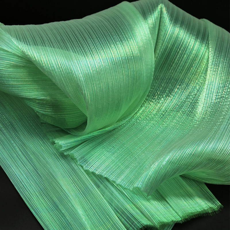 Light Green Mermaid Texture Pleated Organza Fabric Wedding Decoration Wedding Dress Design
