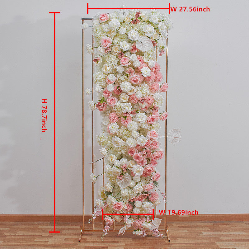 Flowerva ensemble d'art floral 5D rose et blanc, arrangement de fond de mariage