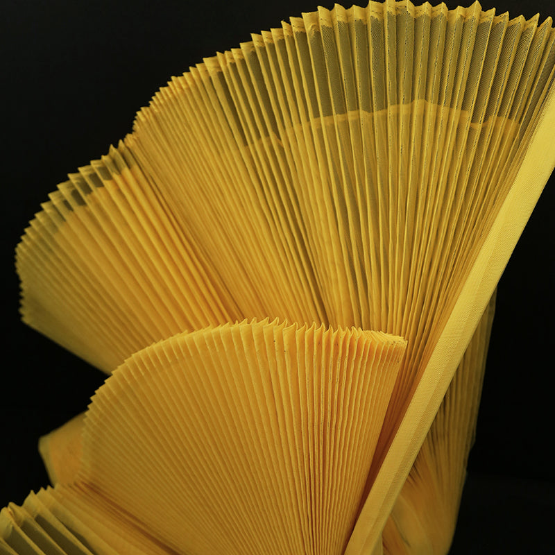 Tissu froissé en organza plissé jaune abricot 6324