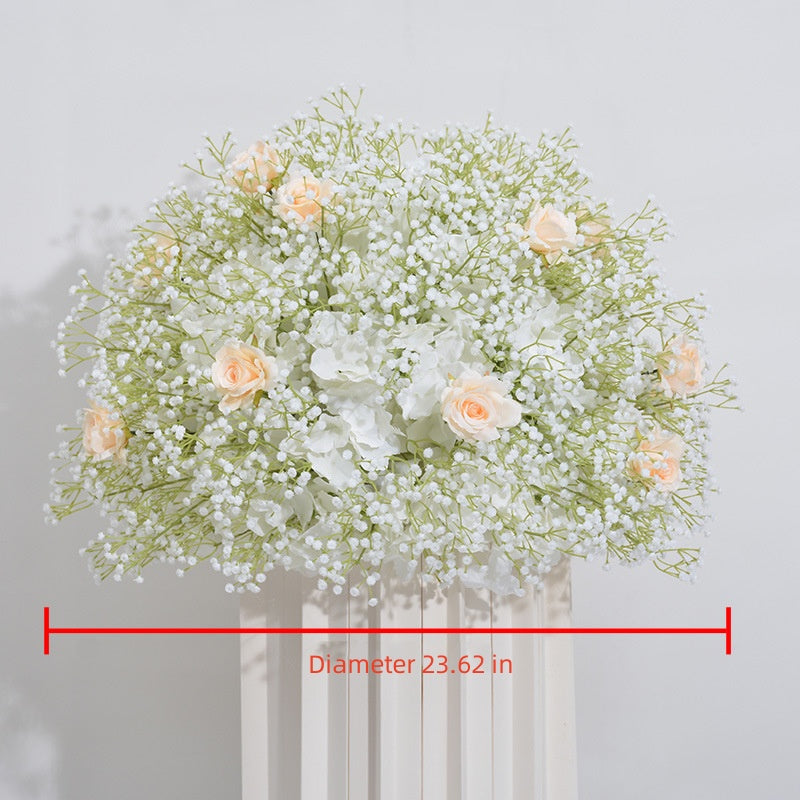 New Baby's Breath Rose Ball Wedding Table Placement Shopping Mall Window Arrangement Arch Candlestick Decoration Simulation Flower