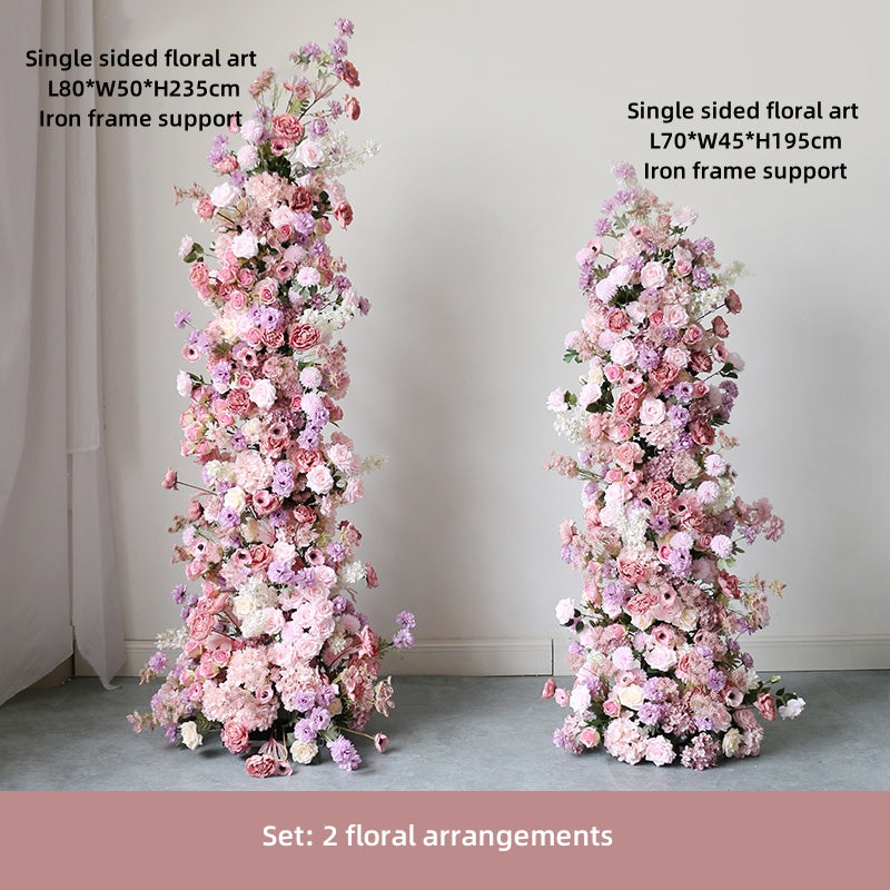 Grand arc de mariage, support à fleurs, Guide routier, décoration de fond de scène de fleurs