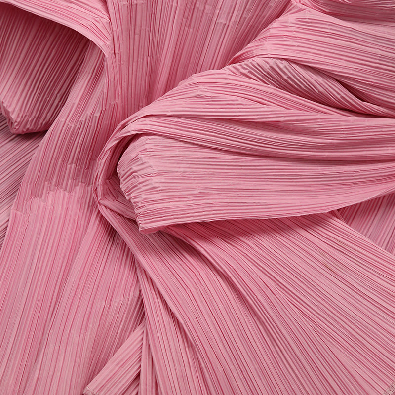 Peach Pink Flowerva Pleated Decoration Printmaking Fabric