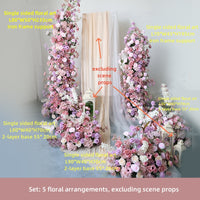 Grand arc de mariage, support à fleurs, Guide routier, décoration de fond de scène de fleurs