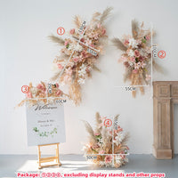 Flowerva Décoration murale élégante à suspendre avec roseaux, décoration artistique florale pour mariage 