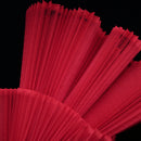 Bright Red Pleated Organza Crinkle Fabric With Rigid And Wide Trim Stage Handmade Dress Designer Fabrics