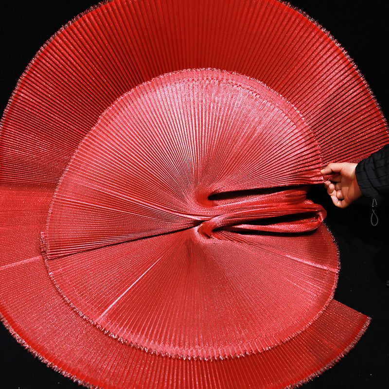 Flowerva Lava Rouge Brillant Nacré Tissu Décoration de Scène de Mariage