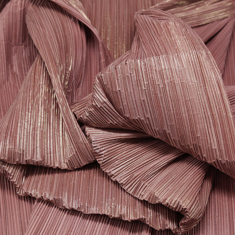 Décoration de mariage de tissu de texture de plissement de ride d'estampage d'or chaud rose gris