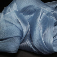 Light Blue Glossy Pleated Texture Wedding Dress Styling Fabric