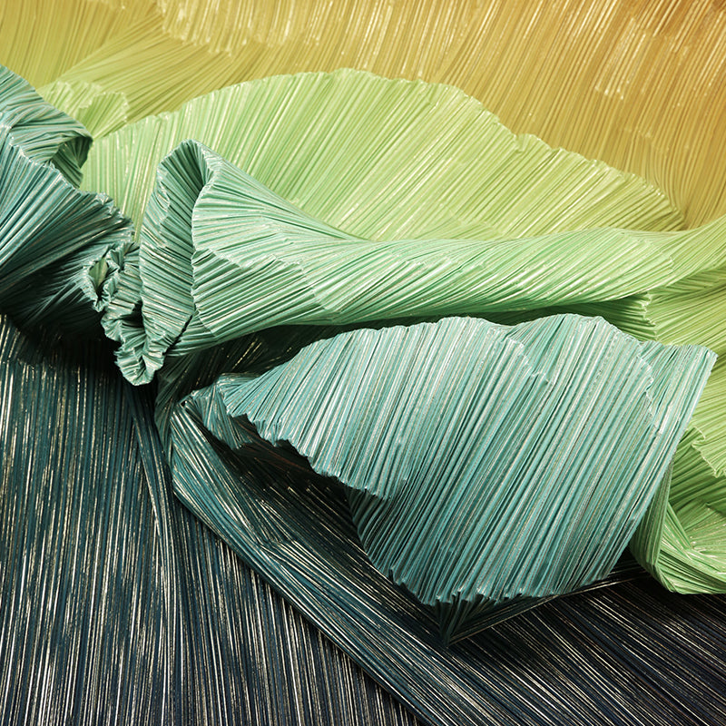 Dégradé Orange vert bleu or chaud estampage rides plissage Texture tissu décoration de mariage