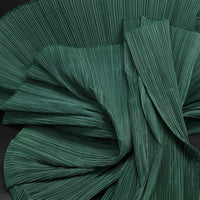 Flowerva Dark Green Flowerva Pleated Decoration Printmaking Fabric