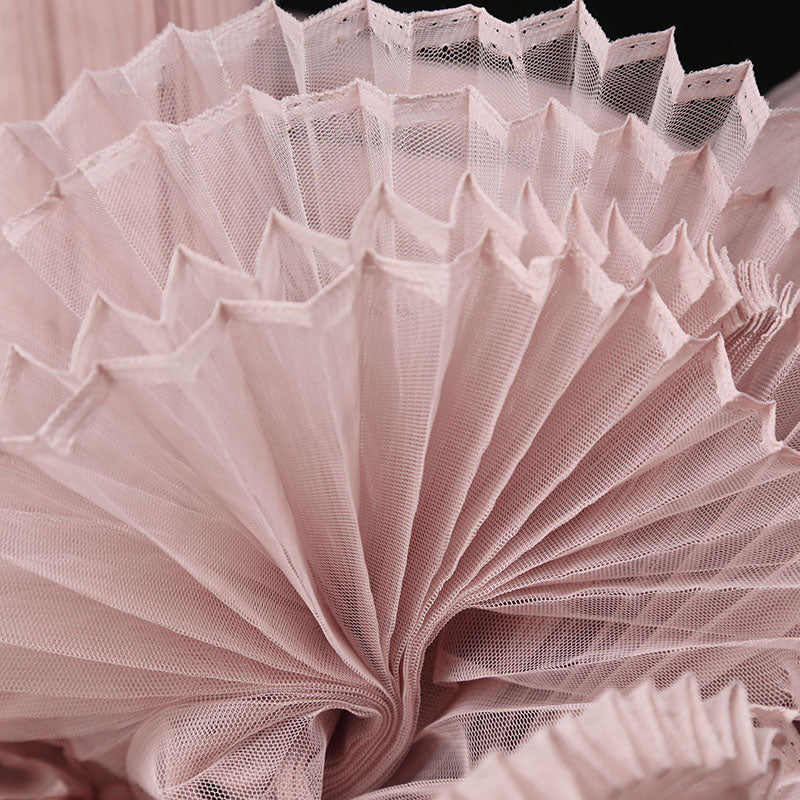 Grand tissu froissé en organza plissé rose grisâtre 6324