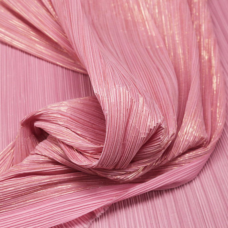 Décoration de mariage de tissu de texture de plissage de ride d'estampage d'or chaud rose