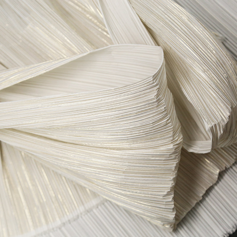 Décoration de mariage de tissu de texture de plissage de ride d'estampillage d'or chaud blanc