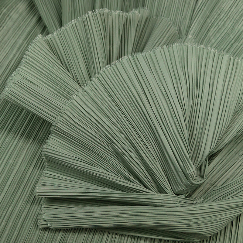 Grey Green Flowerva Pleated Decoration Printmaking Fabric
