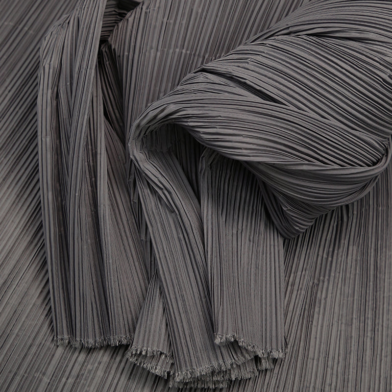Grey Flowerva Pleated Decoration Printmaking Fabric