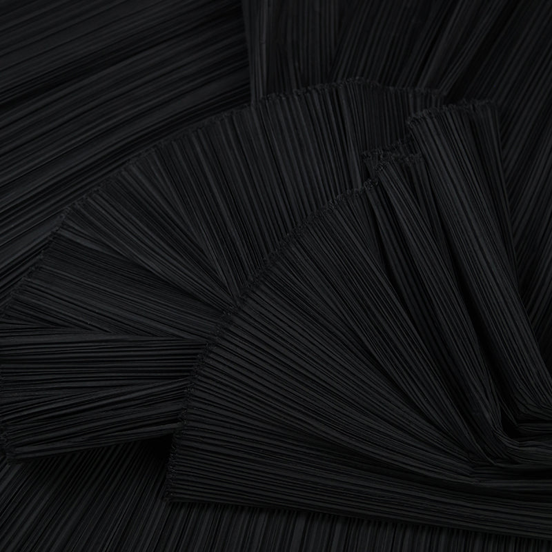 Tissu de gravure de décoration plissé Flowerva noir