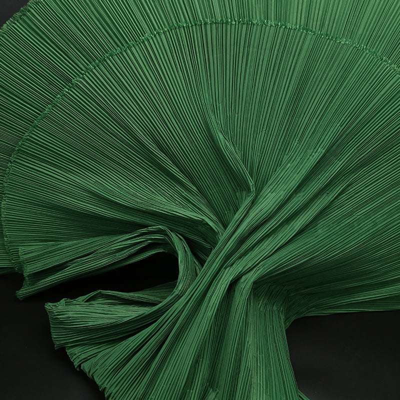 Tissu de gravure de décoration plissé Flowerva vert olive