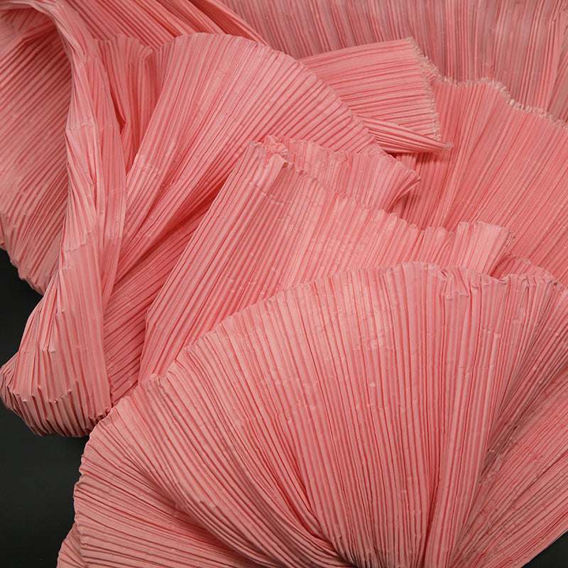 Pink Flowerva Pleated Decoration Printmaking Fabric