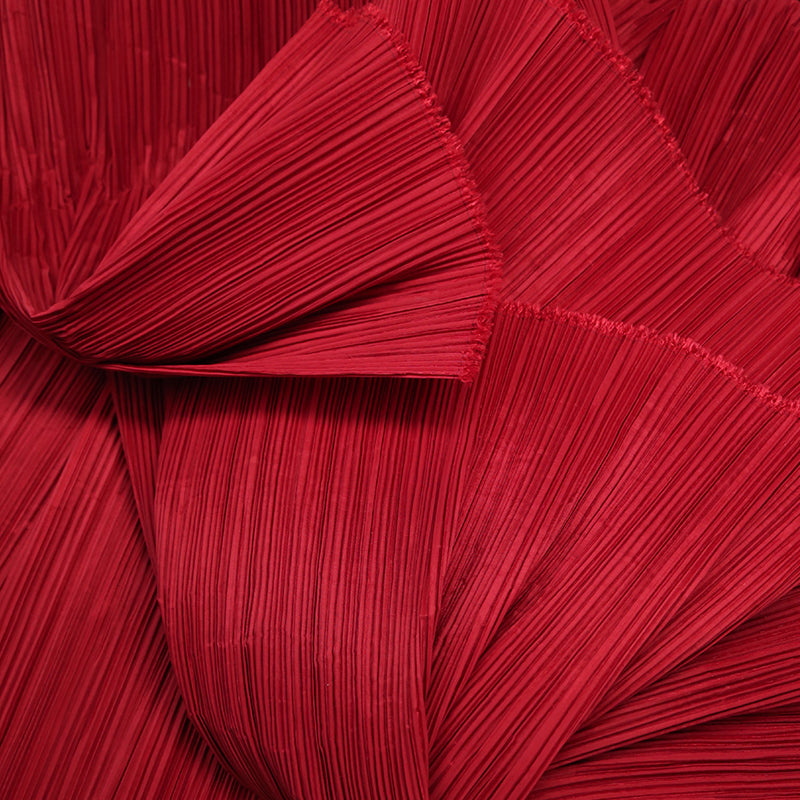 Tissu de gravure de décoration plissé Big Flowerva rouge