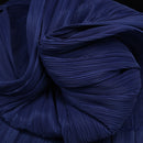 Tissu de gravure de décoration plissé Flowerva bleu marine