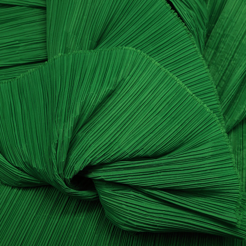 Tissu de gravure de décoration plissé Flowerva vert herbe