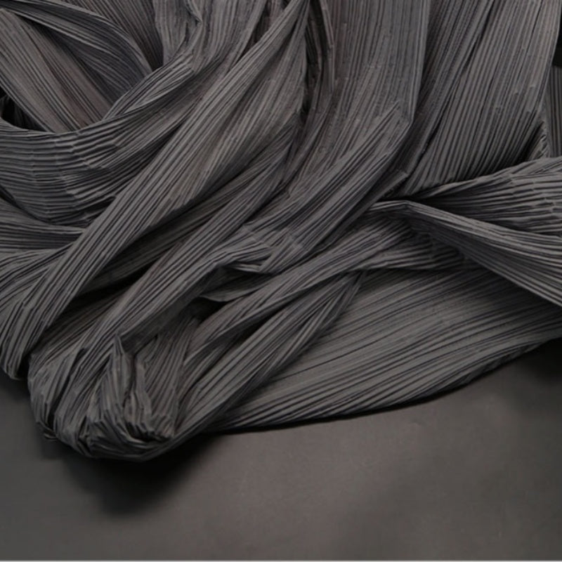 Grey Flowerva Pleated Decoration Printmaking Fabric