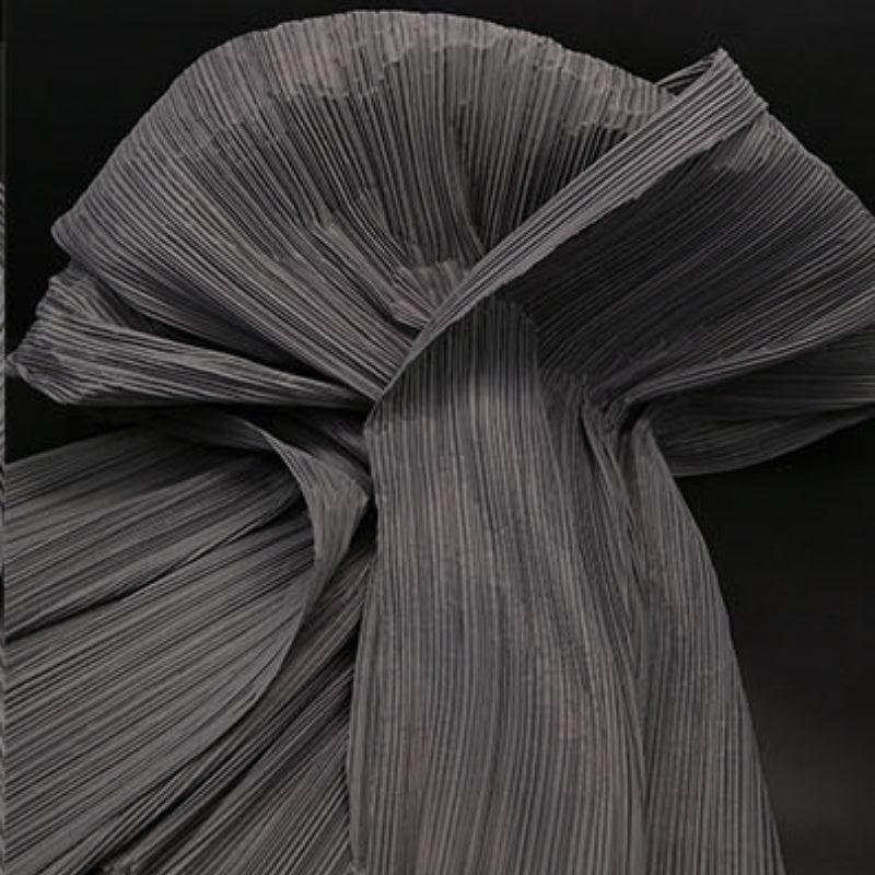 Tissu de gravure de décoration plissé Flowerva gris