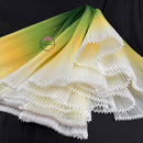 Gradient Green Pleated Organza Crinkle Fabric Stage Handmade Dress Designer Fabrics